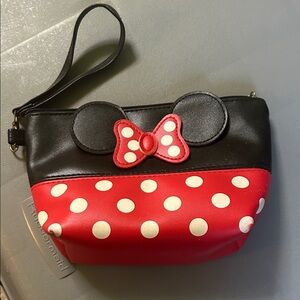 Black and Red Minnie Mouse Wristlet